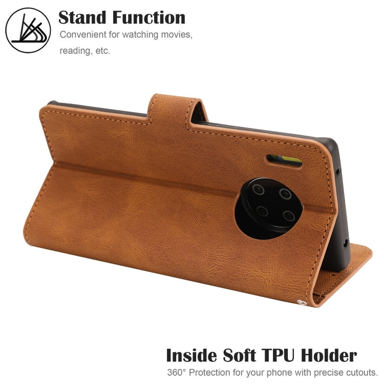 For Huawei Mate 30 Pro Fantasy Classic Skin-feel Calfskin Texture Magnetic Buckle Horizontal Flip PU Leather Case with Holder & Card Slot & Wallet