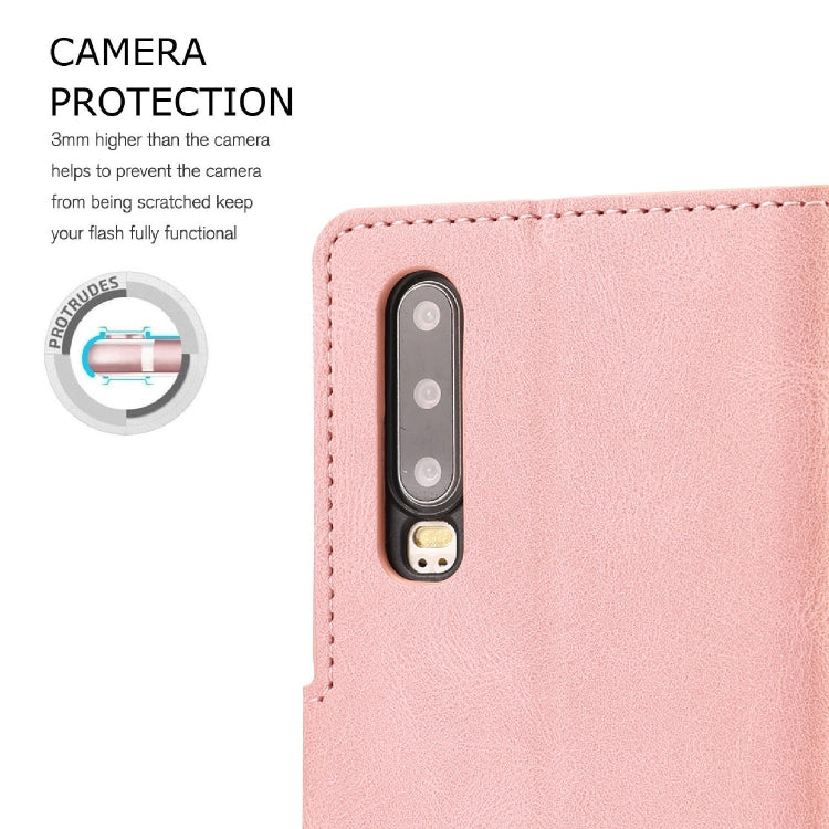 For Huawei P30 Fantasy Classic Skin-feel Calfskin Texture Magnetic Buckle Horizontal Flip PU Leather Case with Holder & Card Slot & Wallet