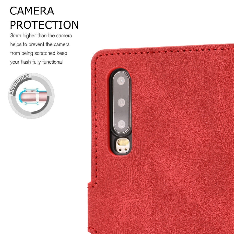 For Huawei P30 Fantasy Classic Skin-feel Calfskin Texture Magnetic Buckle Horizontal Flip PU Leather Case with Holder & Card Slot & Wallet