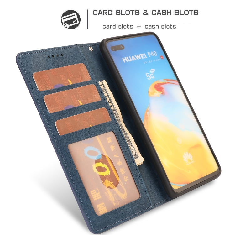 For Huawei P40 Fantasy Classic Skin-feel Calfskin Texture Magnetic Buckle Horizontal Flip PU Leather Case with Holder & Card Slot & Wallet