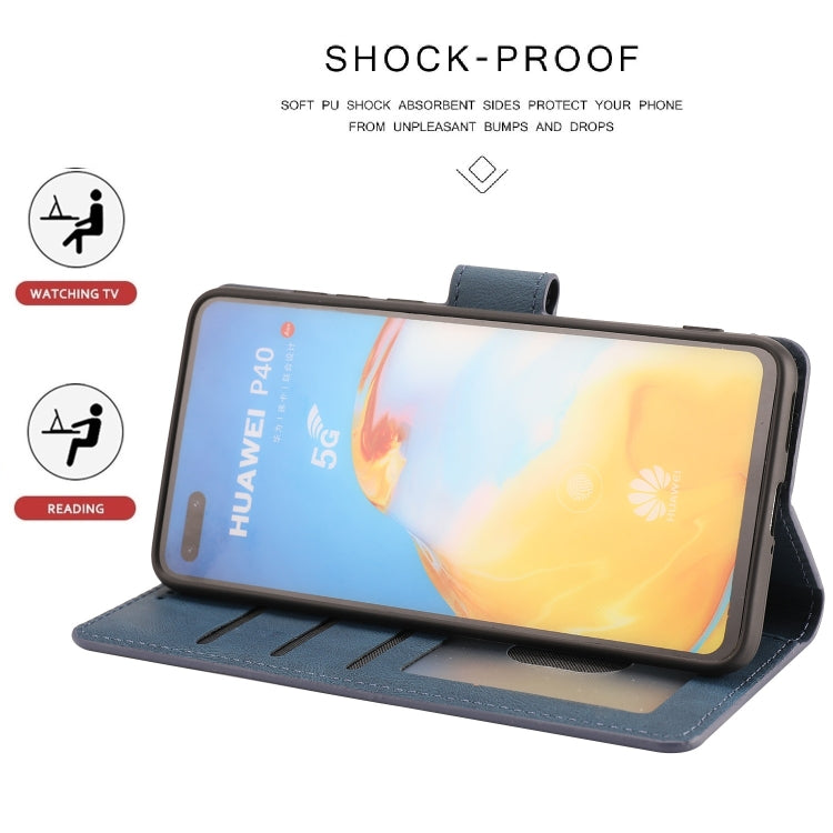 For Huawei P40 Fantasy Classic Skin-feel Calfskin Texture Magnetic Buckle Horizontal Flip PU Leather Case with Holder & Card Slot & Wallet