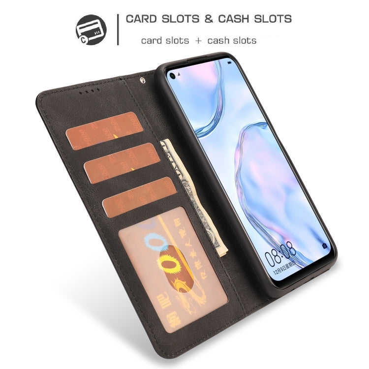 For Huawei P40 Lite / nova 6 SE Fantasy Classic Skin-feel Calfskin Texture Magnetic Buckle Horizontal Flip PU Leather Case with Holder & Card Slot & Wallet