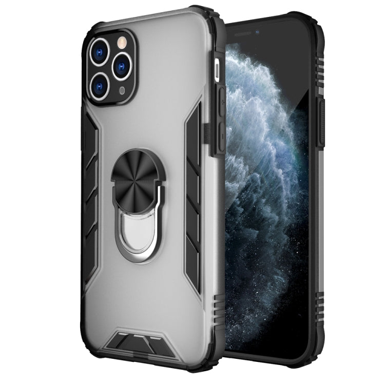 For iPhone 11 Pro Magnetic Frosted PC + Matte TPU Shockproof Casewith Ring Holder
