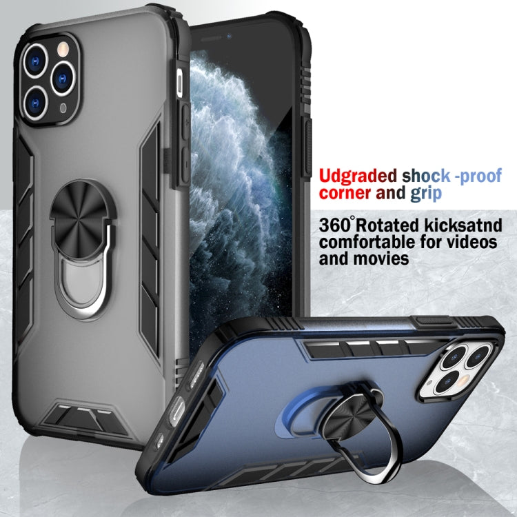 For iPhone 11 Pro Magnetic Frosted PC + Matte TPU Shockproof Casewith Ring Holder