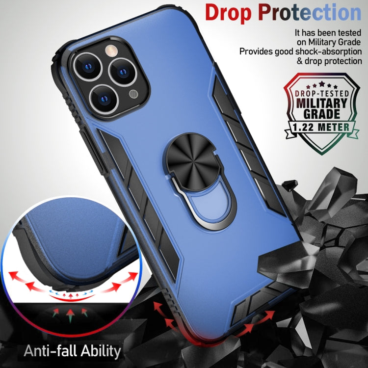 For iPhone 11 Pro Magnetic Frosted PC + Matte TPU Shockproof Casewith Ring Holder