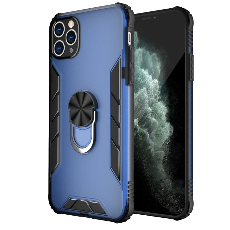 For iPhone 11 Pro Max Magnetic Frosted PC + Matte TPU Shockproof Case with Ring Holder