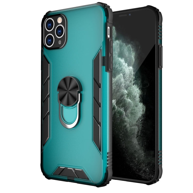 For iPhone 11 Pro Max Magnetic Frosted PC + Matte TPU Shockproof Case with Ring Holder