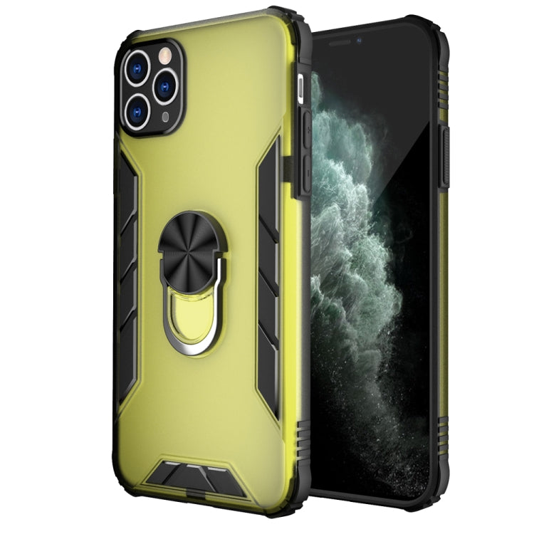 For iPhone 11 Pro Max Magnetic Frosted PC + Matte TPU Shockproof Case with Ring Holder