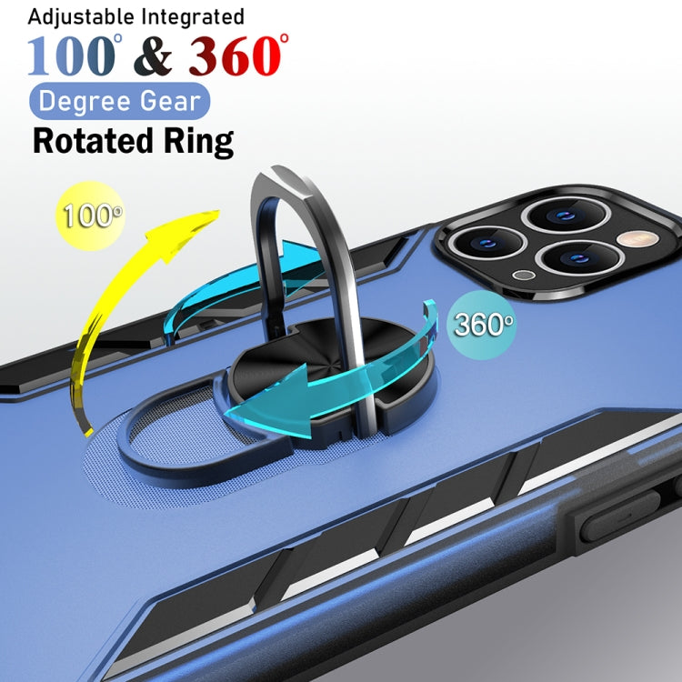 For iPhone 11 Pro Max Magnetic Frosted PC + Matte TPU Shockproof Case with Ring Holder