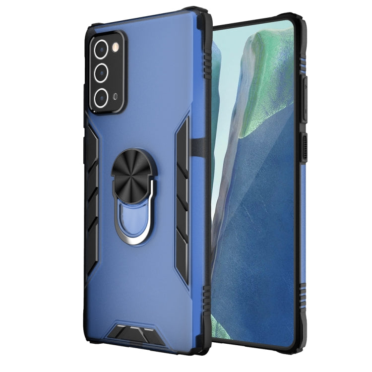 For Samsung Galaxy Note20 Magnetic Frosted PC + Matte TPU Shockproof Case with Ring Holder