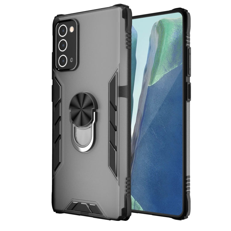 For Samsung Galaxy Note20 Magnetic Frosted PC + Matte TPU Shockproof Case with Ring Holder