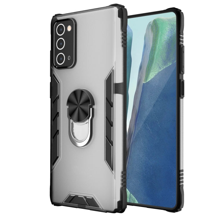 For Samsung Galaxy Note20 Magnetic Frosted PC + Matte TPU Shockproof Case with Ring Holder