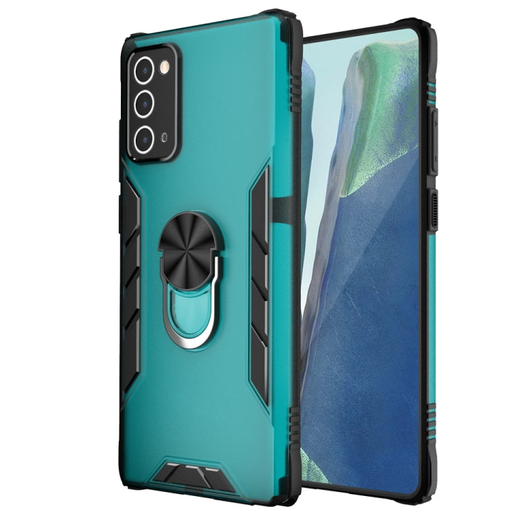 For Samsung Galaxy Note20 Magnetic Frosted PC + Matte TPU Shockproof Case with Ring Holder