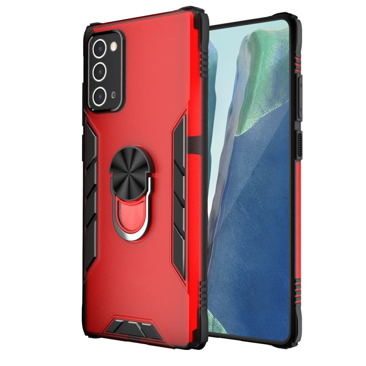 For Samsung Galaxy Note20 Magnetic Frosted PC + Matte TPU Shockproof Case with Ring Holder