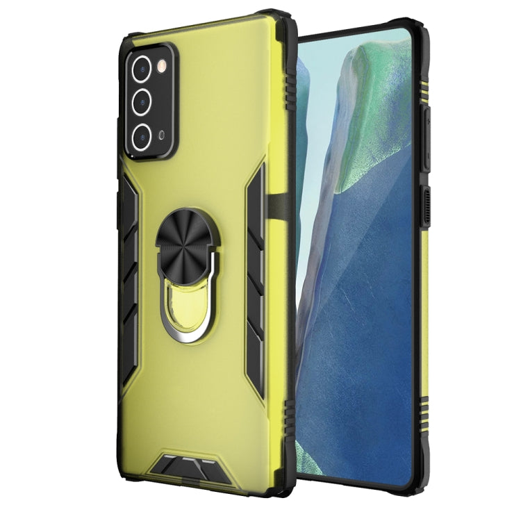For Samsung Galaxy Note20 Magnetic Frosted PC + Matte TPU Shockproof Case with Ring Holder