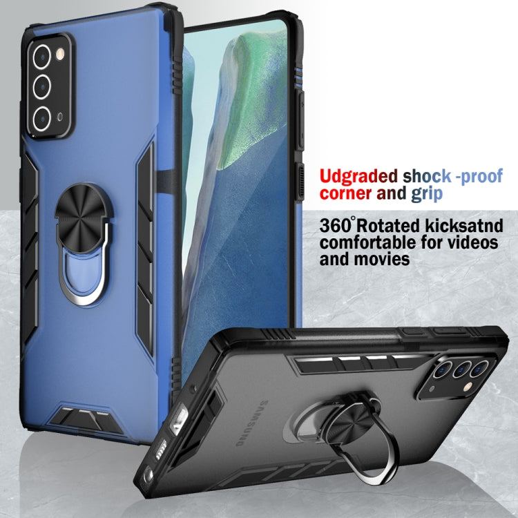 For Samsung Galaxy Note20 Magnetic Frosted PC + Matte TPU Shockproof Case with Ring Holder