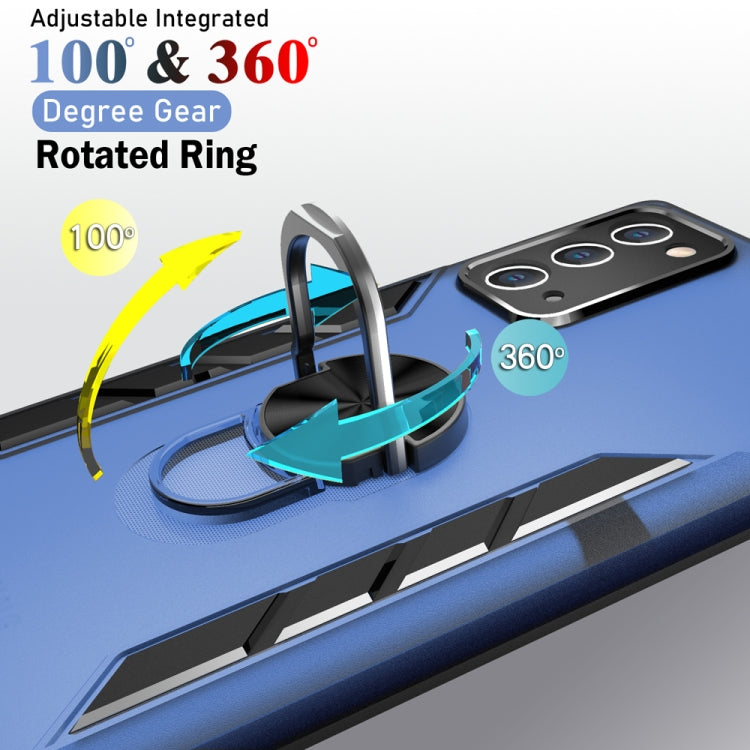 For Samsung Galaxy Note20 Magnetic Frosted PC + Matte TPU Shockproof Case with Ring Holder