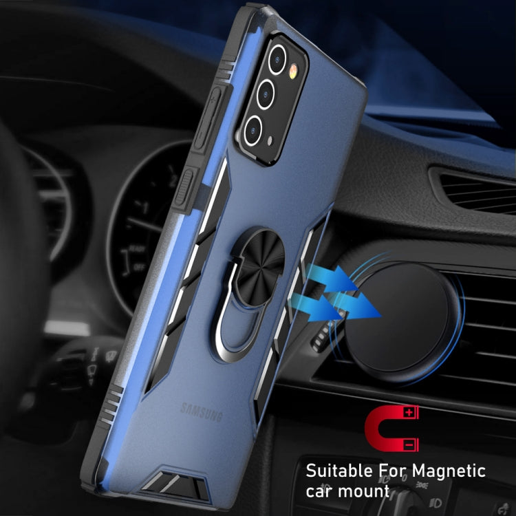 For Samsung Galaxy Note20 Magnetic Frosted PC + Matte TPU Shockproof Case with Ring Holder
