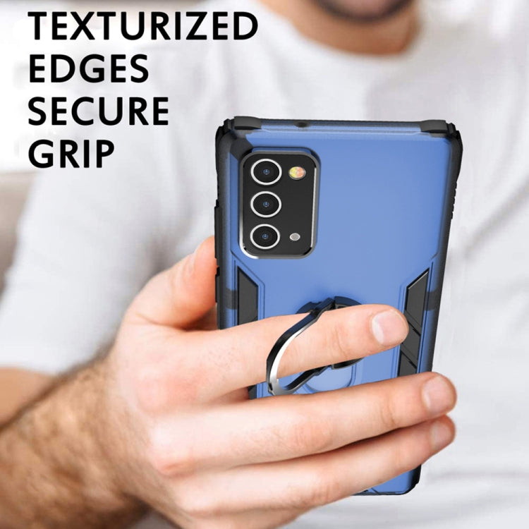 For Samsung Galaxy Note20 Magnetic Frosted PC + Matte TPU Shockproof Case with Ring Holder