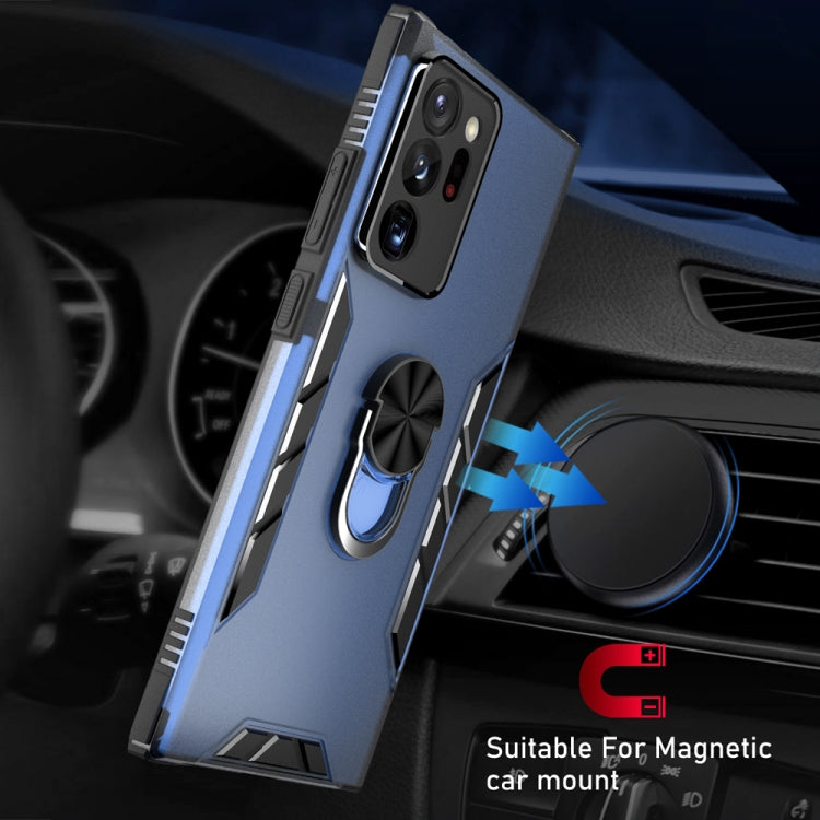 For Samsung Galaxy Note20 Ultra Magnetic Frosted PC + Matte TPU Shockproof Case with Ring Holder