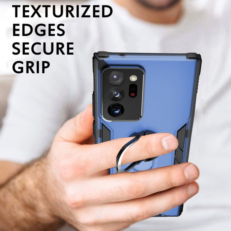 For Samsung Galaxy Note20 Ultra Magnetic Frosted PC + Matte TPU Shockproof Case with Ring Holder