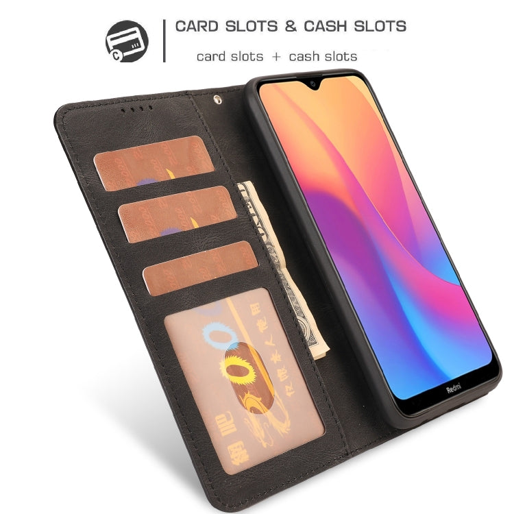 For Xiaomi Redmi 8A Fantasy Classic Skin-feel Calfskin Texture Magnetic Buckle Horizontal Flip PU Leather Case with Holder & Card Slot & Wallet