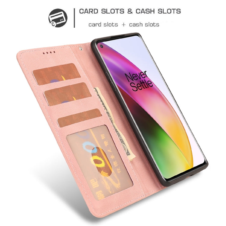 For OnePlus 8 Fantasy Classic Skin-feel Calfskin Texture Magnetic Buckle Horizontal Flip PU Leather Case with Holder & Card Slot & Wallet