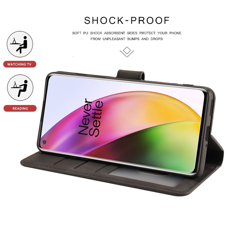 For OnePlus 8 Fantasy Classic Skin-feel Calfskin Texture Magnetic Buckle Horizontal Flip PU Leather Case with Holder & Card Slot & Wallet