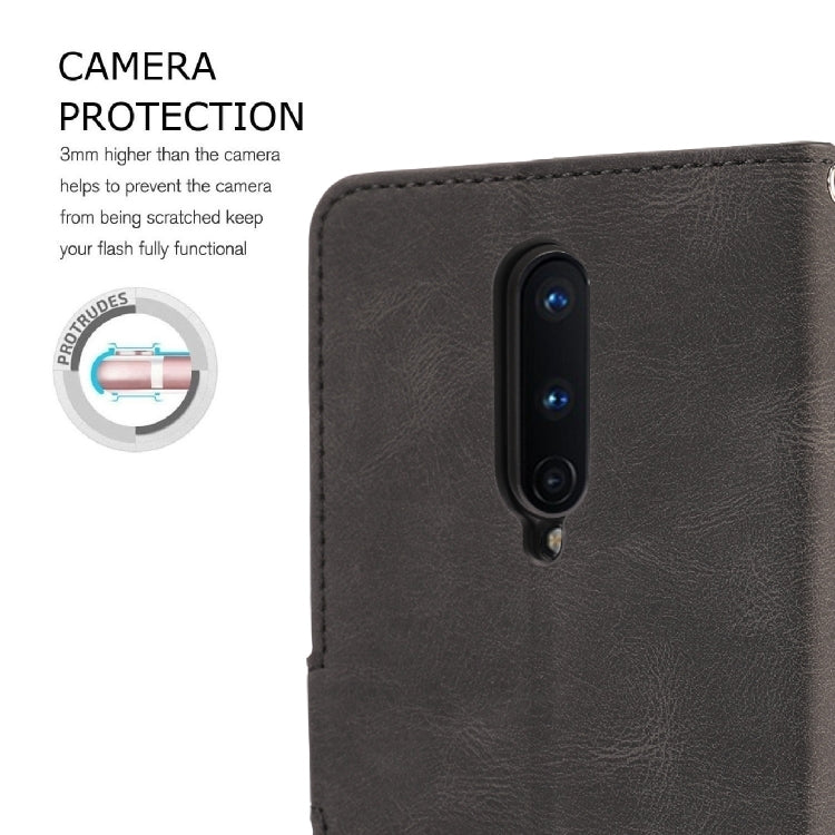 For OnePlus 8 Fantasy Classic Skin-feel Calfskin Texture Magnetic Buckle Horizontal Flip PU Leather Case with Holder & Card Slot & Wallet