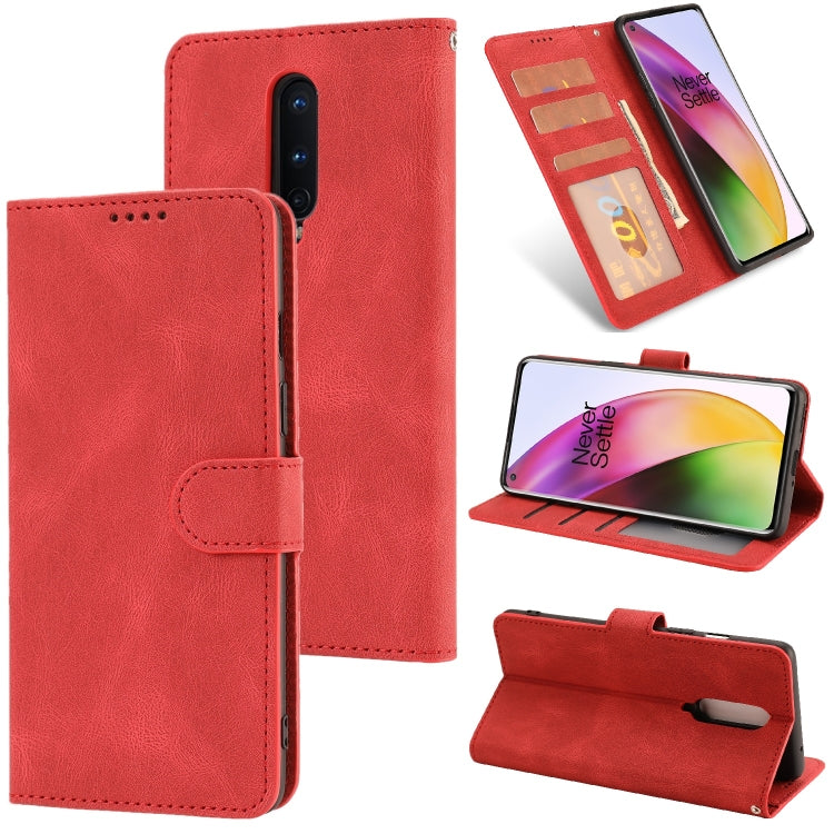 For OnePlus 8 Fantasy Classic Skin-feel Calfskin Texture Magnetic Buckle Horizontal Flip PU Leather Case with Holder & Card Slot & Wallet