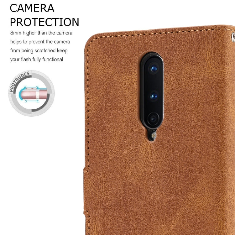 For OnePlus 8 Fantasy Classic Skin-feel Calfskin Texture Magnetic Buckle Horizontal Flip PU Leather Case with Holder & Card Slot & Wallet