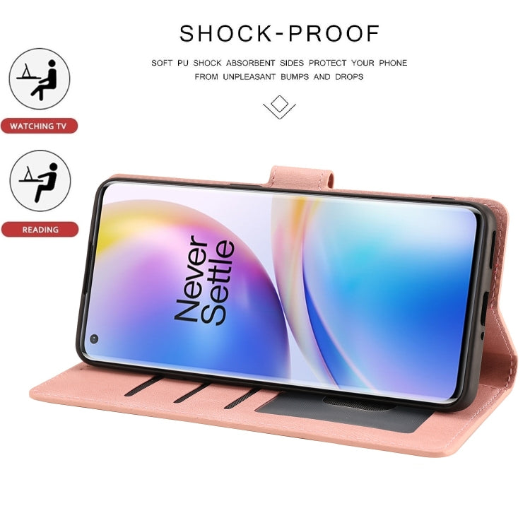 For OnePlus 8 Pro Fantasy Classic Skin-feel Calfskin Texture Magnetic Buckle Horizontal Flip PU Leather Case with Holder & Card Slot & Wallet