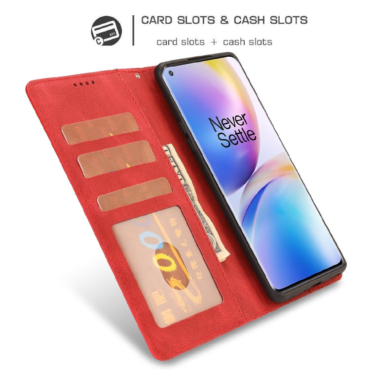 For OnePlus 8 Pro Fantasy Classic Skin-feel Calfskin Texture Magnetic Buckle Horizontal Flip PU Leather Case with Holder & Card Slot & Wallet