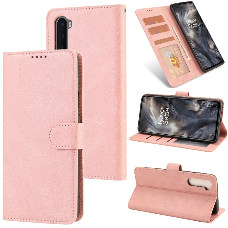 For OnePlus Nord Fantasy Classic Skin-feel Calfskin Texture Magnetic Buckle Horizontal Flip PU Leather Case with Holder & Card Slot & Wallet