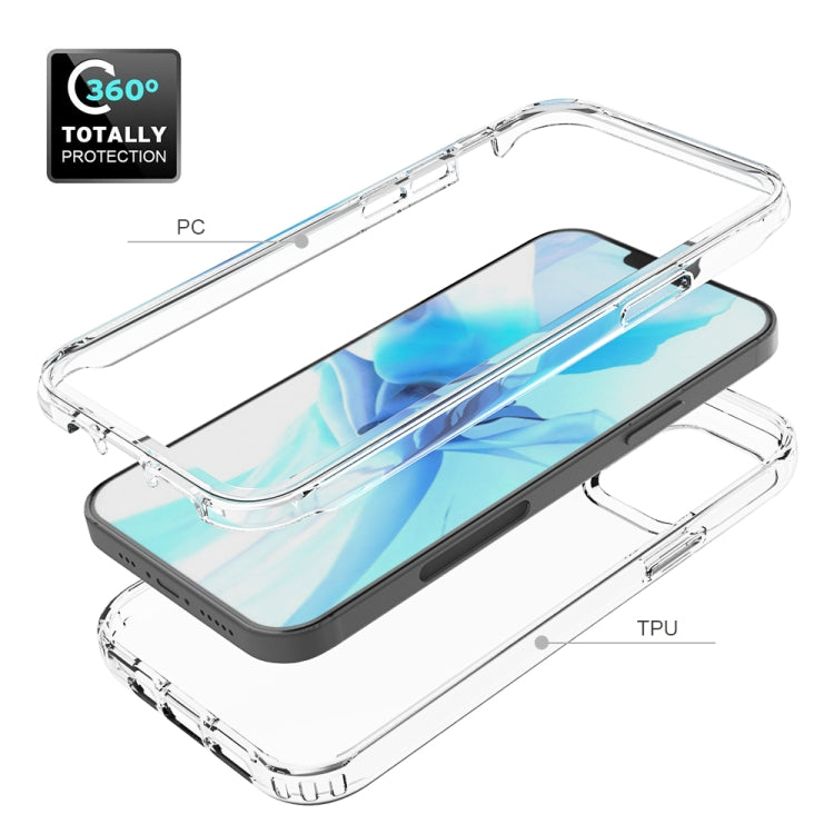 For iPhone 12 / 12 Pro Transparency PC Two-color Gradient Candy Color TPU Shockproof Phone Case