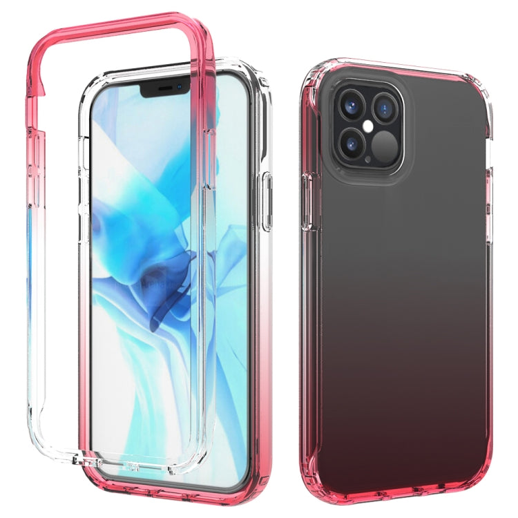 For iPhone 12 / 12 Pro Transparency PC Two-color Gradient Candy Color TPU Shockproof Phone Case