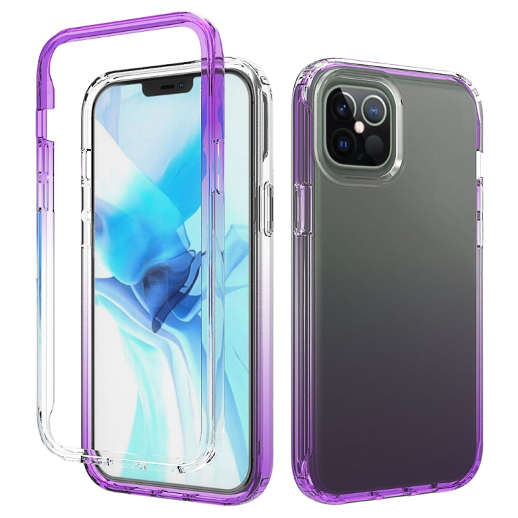 For iPhone 12 Pro Max Shockproof  High Transparency Two-color Gradual Change PC+TPU Candy Colors Protective Case