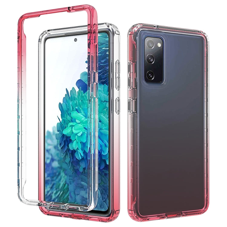 For Samsung Galaxy S20 FE Shockproof  High Transparency Two-color Gradual Change PC+TPU Candy Colors Protective Case