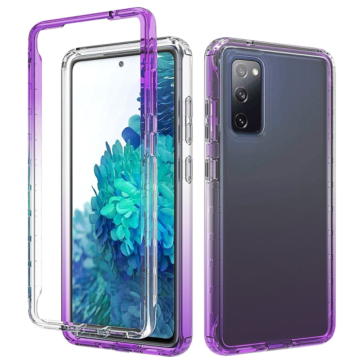 For Samsung Galaxy S20 FE Shockproof  High Transparency Two-color Gradual Change PC+TPU Candy Colors Protective Case