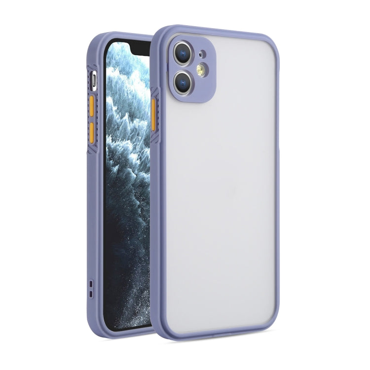 For iPhone 11 Pro Straight Side Skin Feel Frosted PC + TPU Case with Removable Color Button