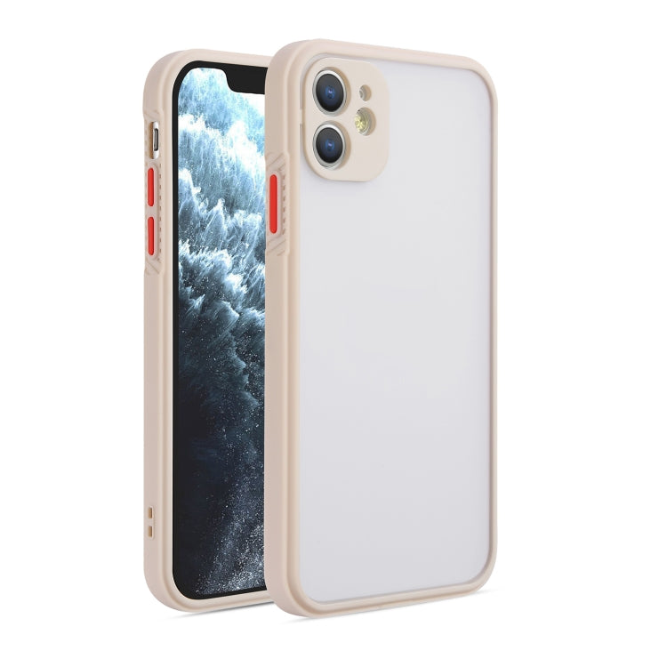 For iPhone 11 Pro Straight Side Skin Feel Frosted PC + TPU Case with Removable Color Button
