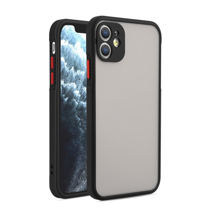 For iPhone 11 Pro Straight Side Skin Feel Frosted PC + TPU Case with Removable Color Button