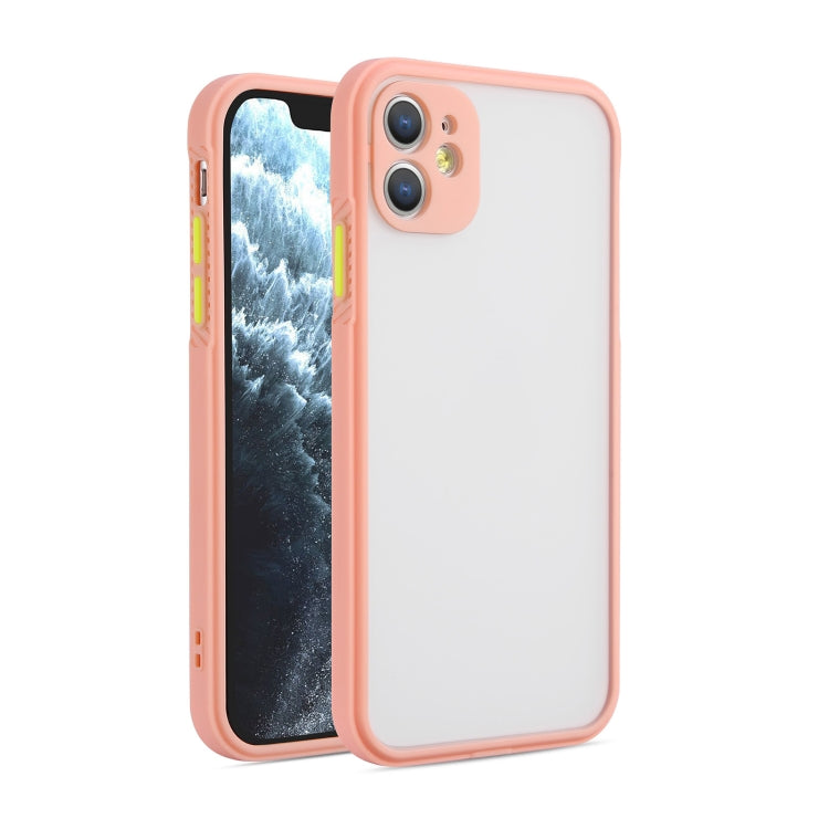 For iPhone 12 mini Straight Side Skin Feel Frosted PC + TPU Case with Removable Color Button