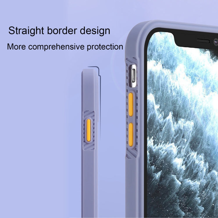 For iPhone 12 mini Straight Side Skin Feel Frosted PC + TPU Case with Removable Color Button