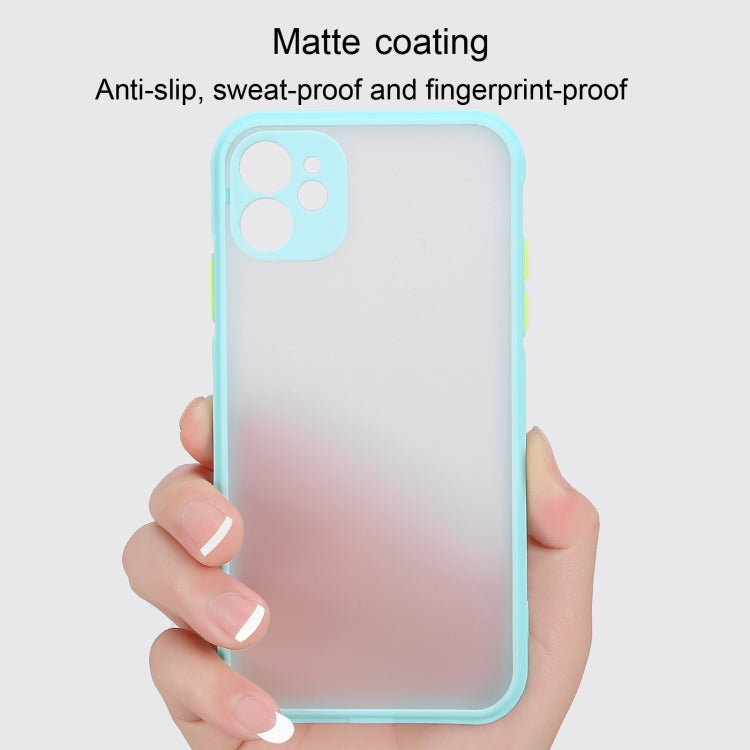 For iPhone 12 mini Straight Side Skin Feel Frosted PC + TPU Case with Removable Color Button