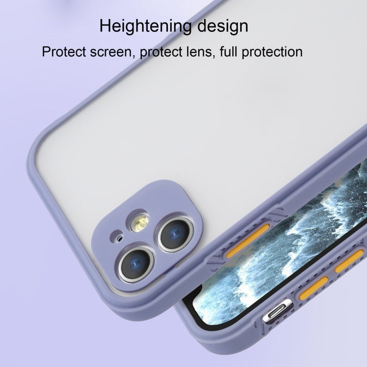 For iPhone 12 Pro Straight Side Skin Feel Frosted PC + TPU Case with Removable Color Button