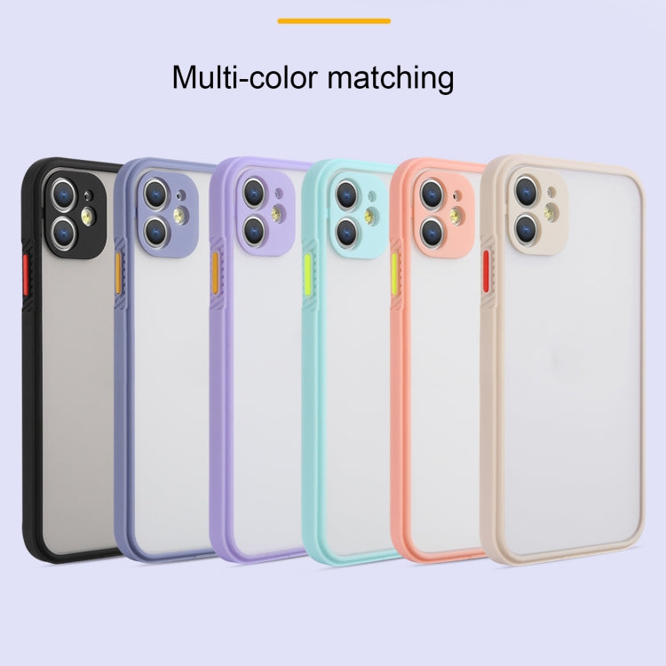 For iPhone 12 Pro Max Straight Side Skin Feel Frosted PC + TPU Case with Removable Color Button