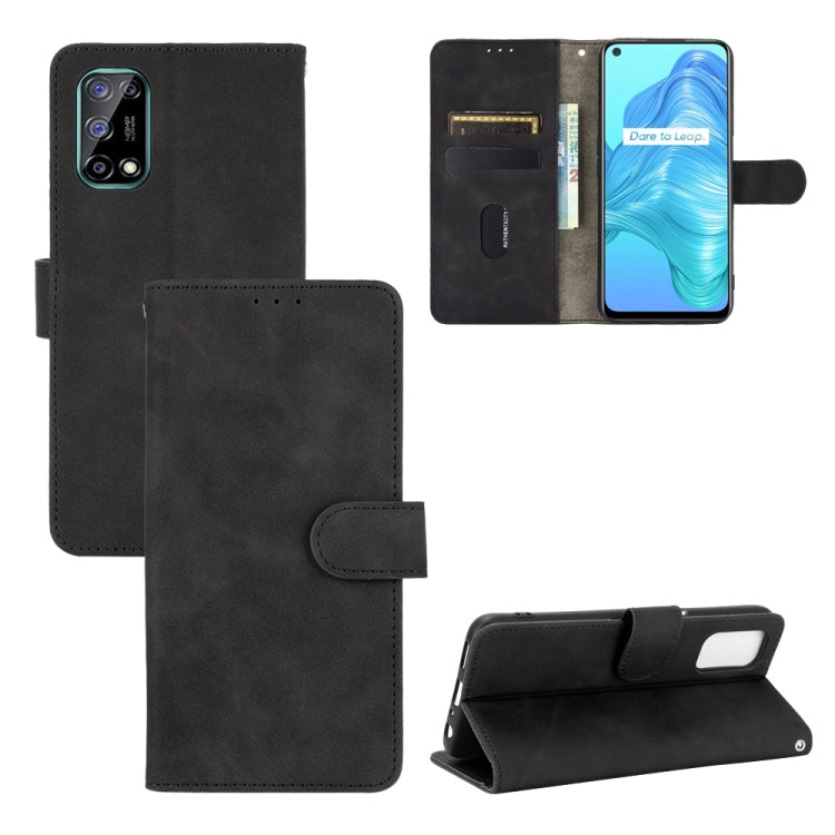 For OPPO Realme V5 / Realme Q2 Solid Color Skin Feel Magnetic Buckle Horizontal Flip Calf Texture PU Leather Case with Holder & Card Slots & Wallet
