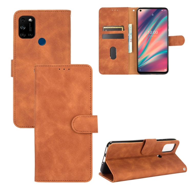 For Wiko View5 Plus Solid Color Skin Feel Magnetic Buckle Horizontal Flip Calf Texture PU Leather Case with Holder & Card Slots & Wallet
