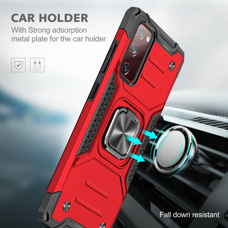For Samsung Galaxy S20 FE Magnetic Armor Shockproof TPU + PC Case with Metal Ring Holder